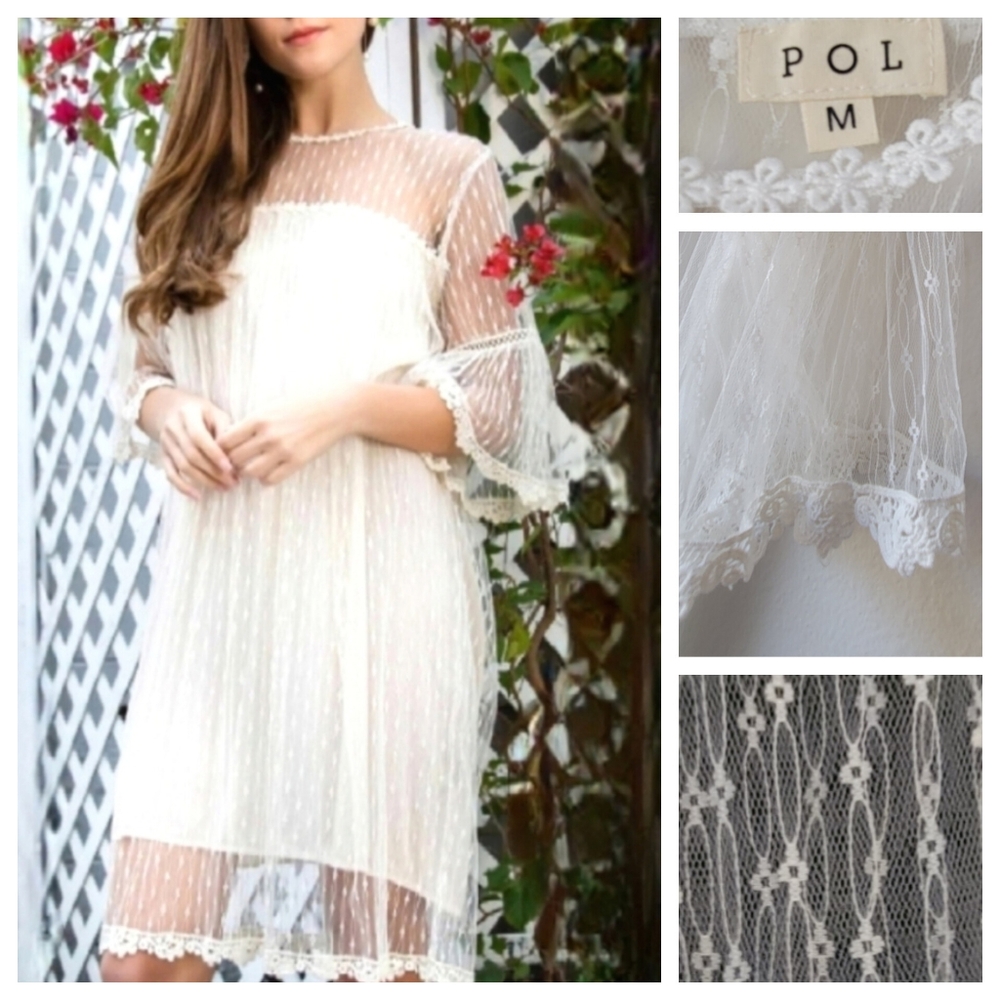 POL Delicate Cream Lace Dress